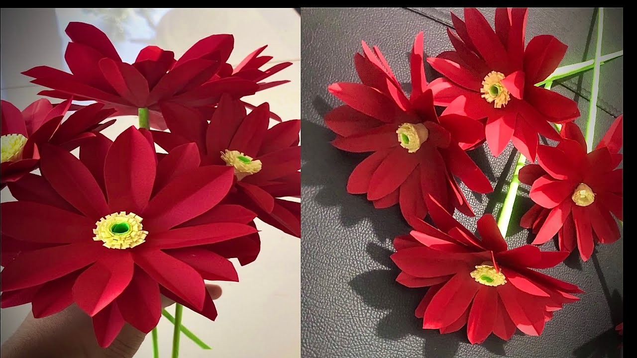 Making handmade paper flower for home decoration