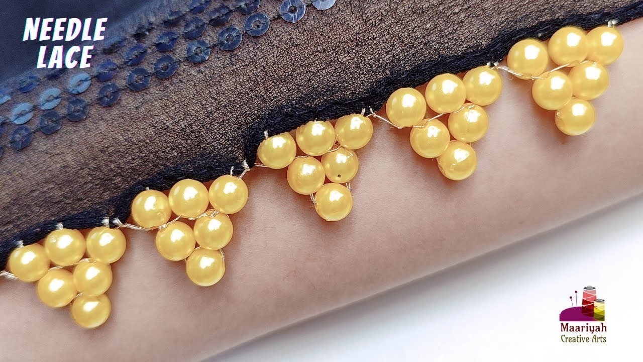 Needle Lace Using Beads | Beautiful & Easy | Sui Dhage se Lace Banaye | नीडल लेस - 601