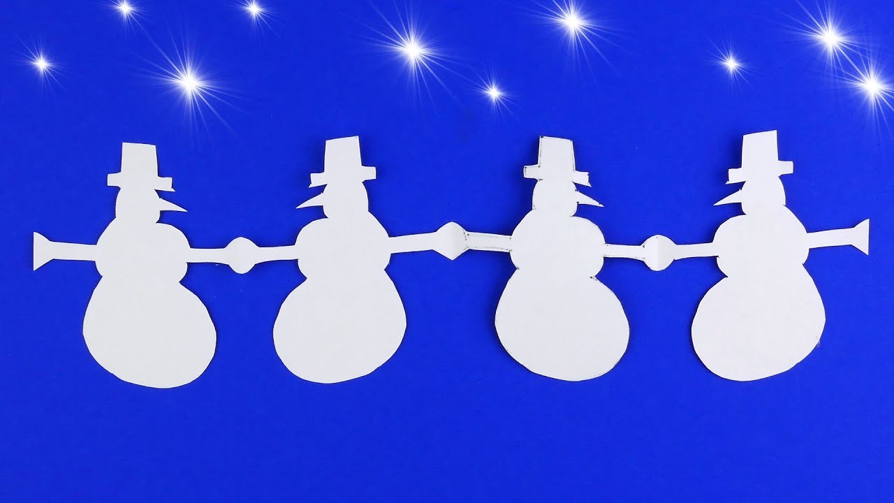 How to make snowmen garland [easy Xmas decorations]