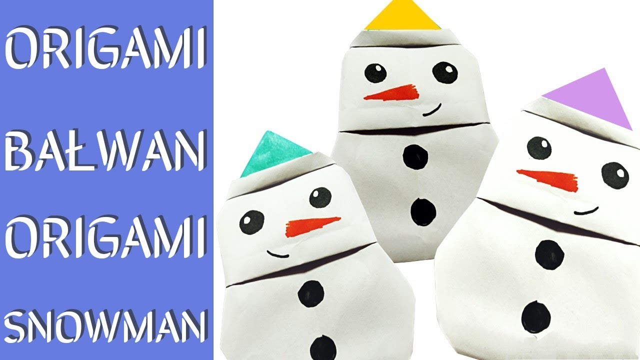 Origami bałwan. Origami snowman ⛄