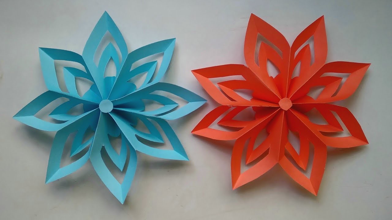 How to make chirstmas ster easy. paper snowflake. paper craft.কাগজ কাটা নকশা।