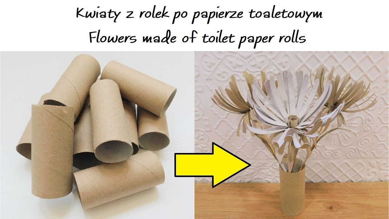 Kwiaty z Rolek po Papierze Toaletowym. Piękna i Efektowna Dekoracja w 5 Minut!