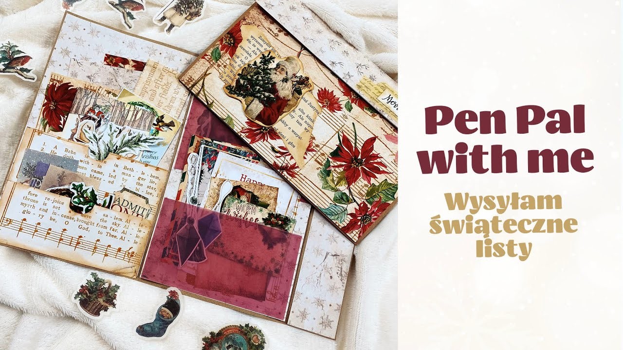 Pen pal with me - otwieram i tworzę świąteczne listy | Christmas folio