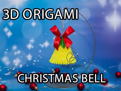 Easy 3d origami christmas bell ???? Dzwonek origami 3d łatwy kurs na świąteczną dekorację