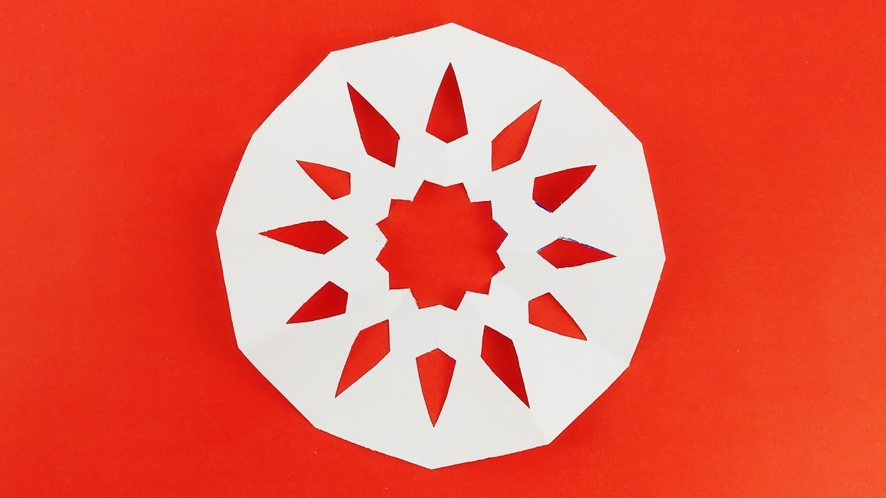 HOW TO MAKE PAPER SNOWFLAKES - EASY TUTORIAL - JAK ZROBIĆ PŁATEK ŚNIEGU Z PAPIERU - ŚNIEŻYNKA #3