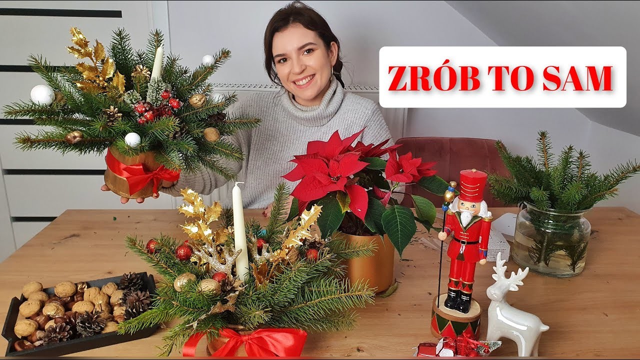 JAK ZROBIĆ STROIK BOŻONARODZENIOWY.WIGILIJNY ? DIY - SZYBKI I PROSTY! VLOGMAS #16