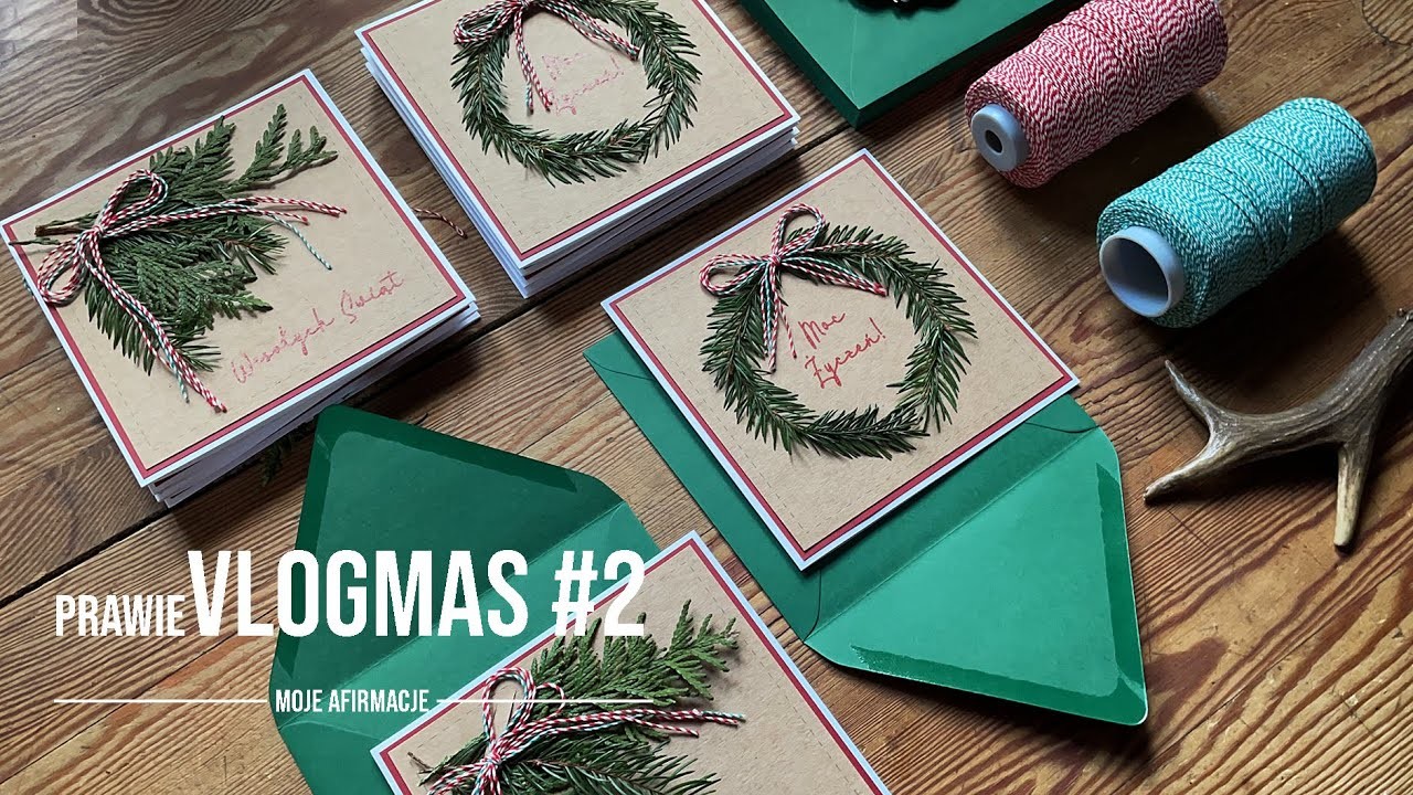 PrawieVLOGMAS #2 | Kartki świąteczne DIY z darmowymi szablonami