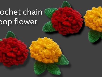 How to crochet a flower.How to crochet chain loop flower step by step.কুশিকাটার ফুলের সহজ টিউটোরিয়াল