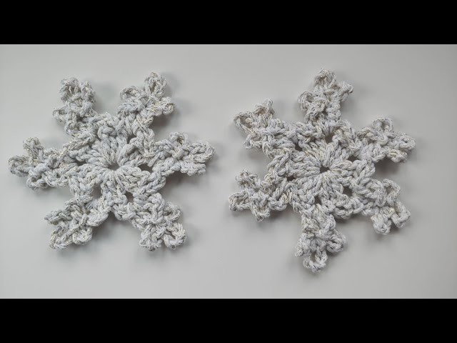 Gwiazdka, śnieżka, śnieżynka na szydełku - ze sznurka bawełnianego #4