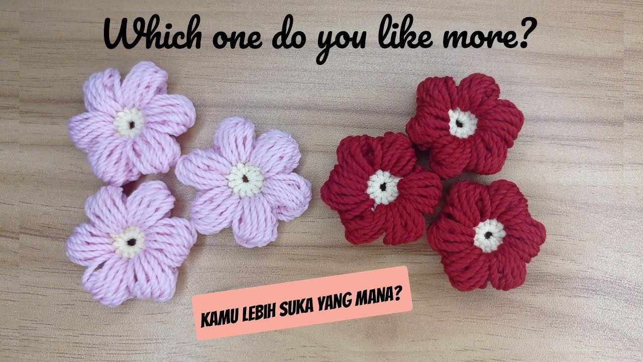 Puff Flower Crochet. Bunga Rajut