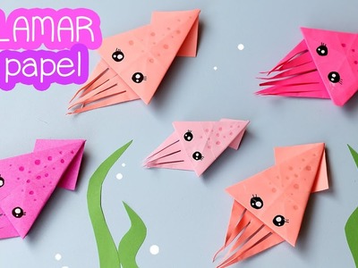 Calamar de papel - Animales de origami