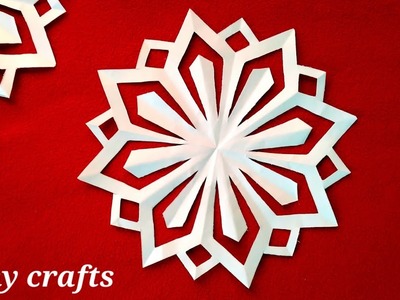 How to make snowflake easy.paper craft.flower.kagojer ful banano.কাগজের ফুল।