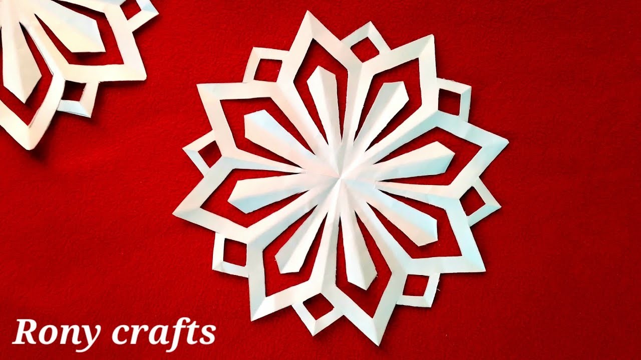 How to make snowflake easy.paper craft.flower.kagojer ful banano.কাগজের ফুল।