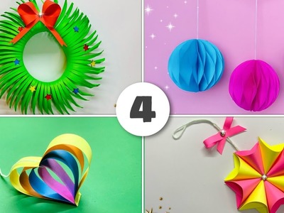 KAĞITTAN SÜS YAPIMI ????| 4 DIY Christmas Ornaments | Kağıttan Neler Yapılır ????