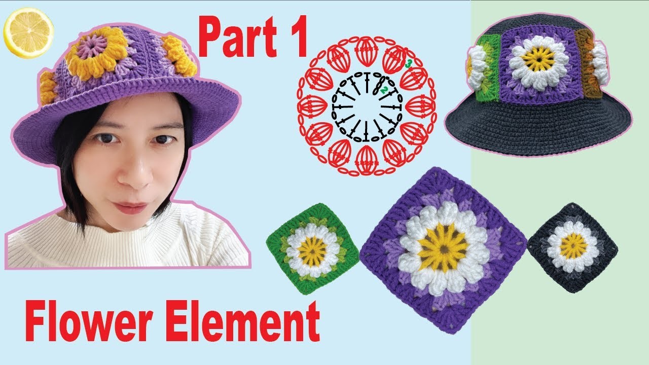 KnitLove HK.Knit.Crochet.DIY.Gift.Hat.Flower element.かぎ針編み.짜다.क्रोशै.Bunny hairpin.棒針.鈎針.拼花單元片[第一部分]