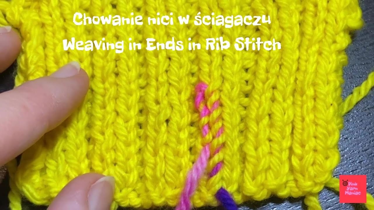 Chowanie nici w ściągaczu || Weaving in Ends in Rib Stitch