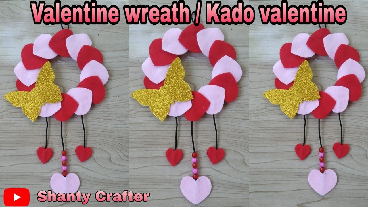 DIY 99 || valentine wreath || Kado Valentine Dari Flanel || Hiasan Dinding Valentine