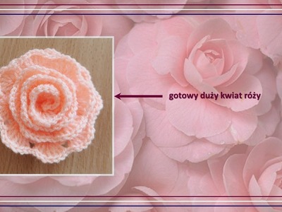 #Szydełko: #broszka "duża róża". #Crochet: #brooch "big rose".
