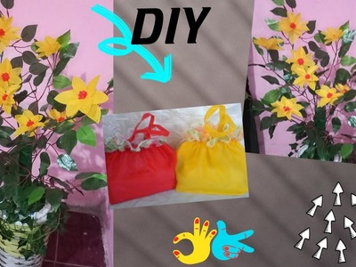 DIY Flower from Shopping bag.Cara Membuat Bunga Sudut dari Kain Spunbond Bekas