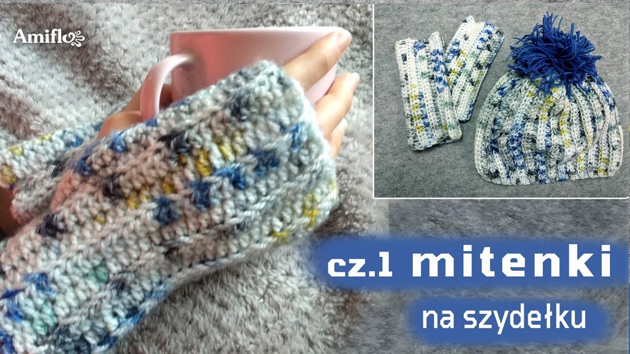 Łatwe mitenki na szydełku (rękawiczki bez palców). Crochet easy Mitones · Mittens for beginners