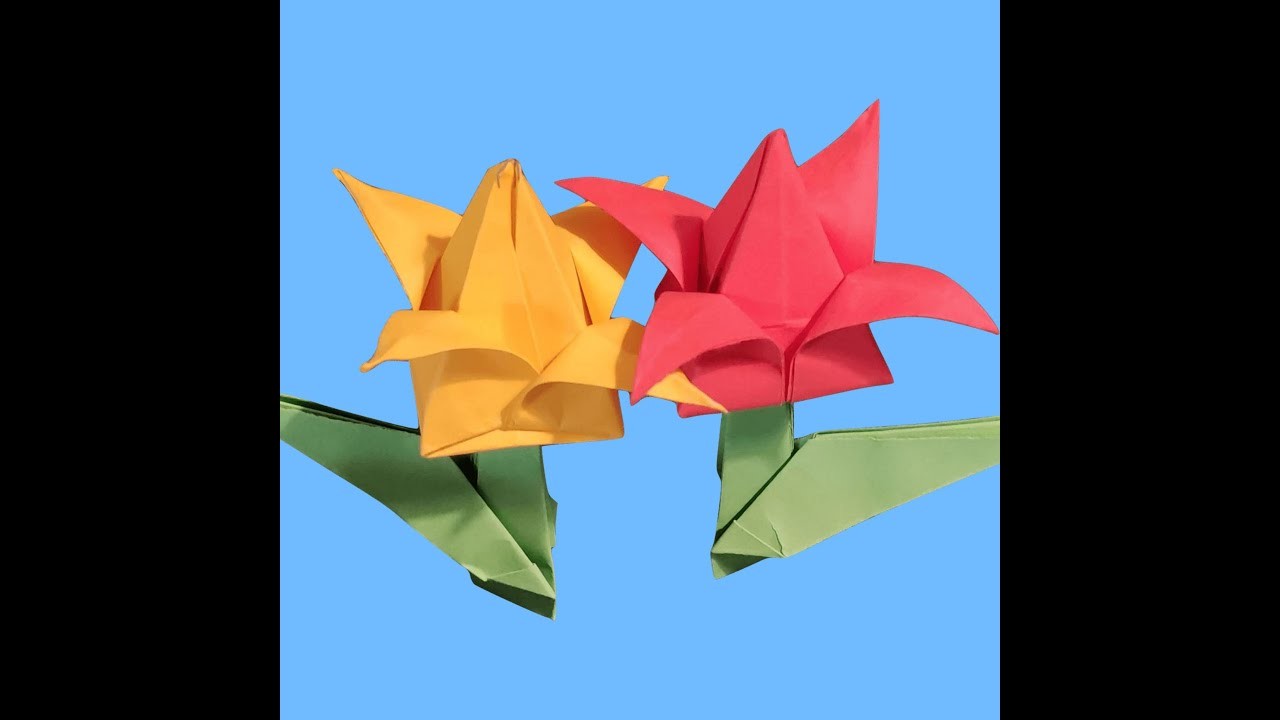 Origami. Paper flower.