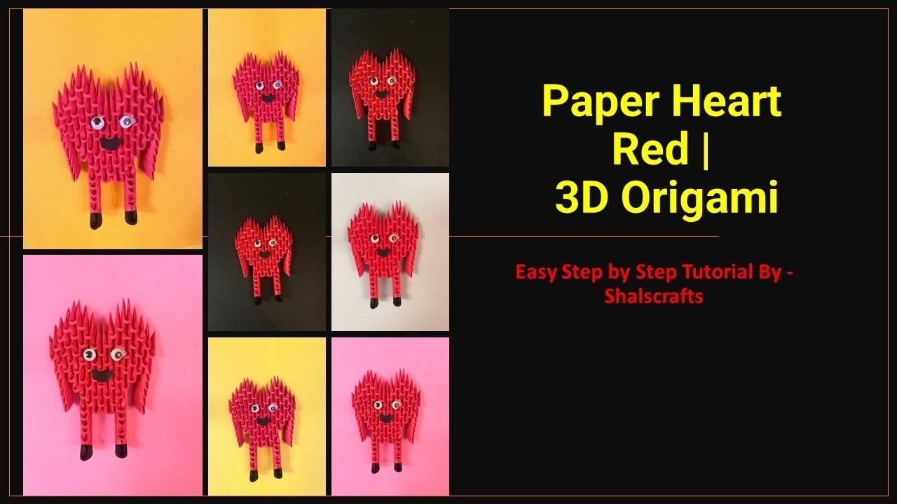 Paper Heart Red | 3D Origami