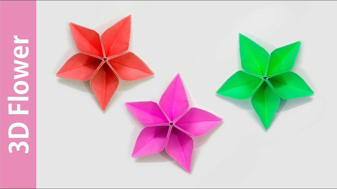 3D Flower Origami; Origami Easy