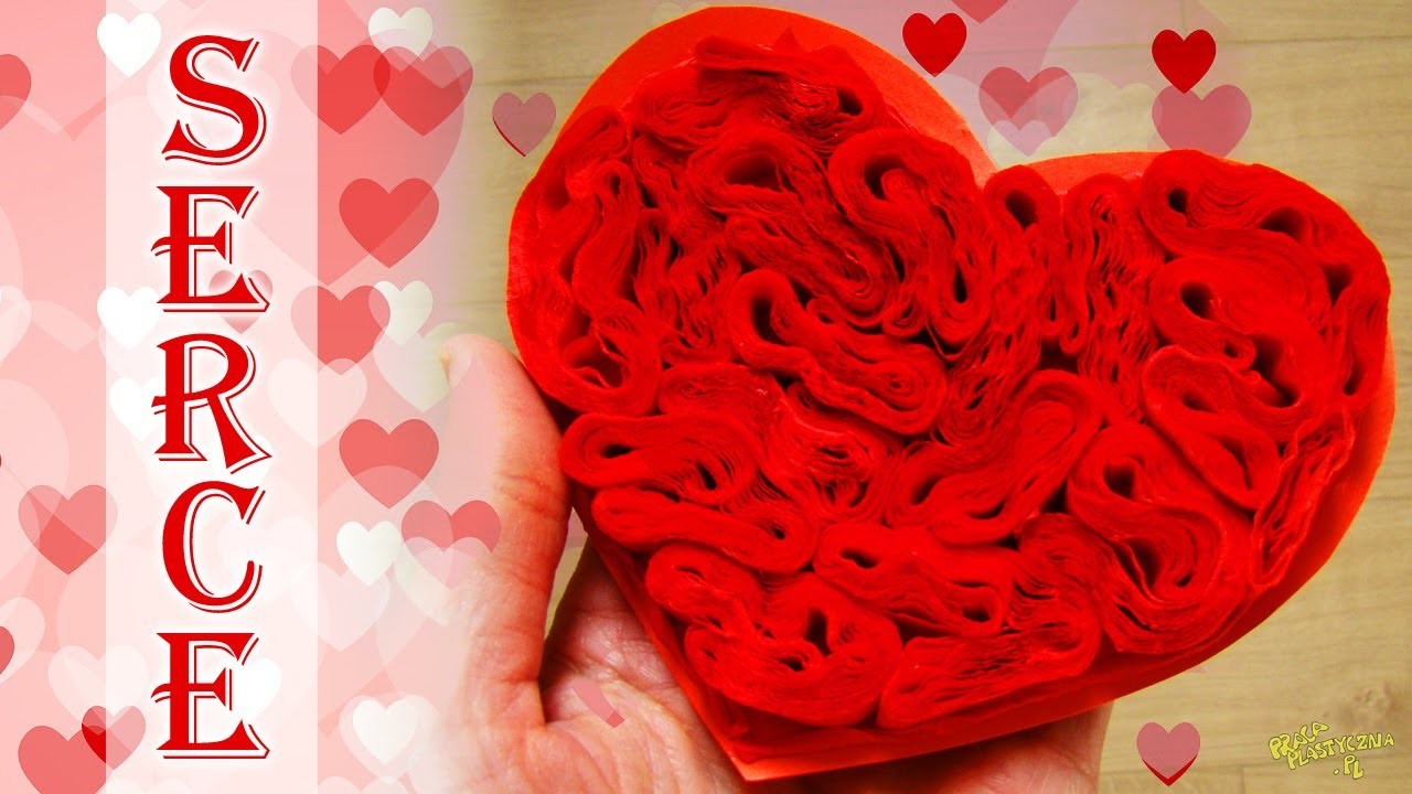 Jak zrobić serce ozdobione bibułą? Serce dla babci i dziadka | Serce walentynka. Valentine's heart