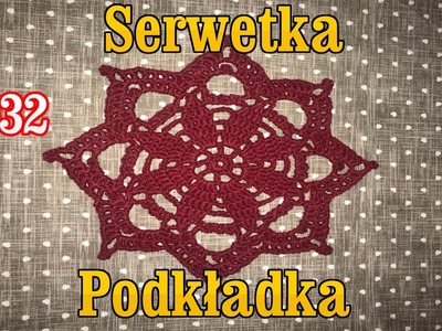 Serweta gwiazda, Podkładka na szydełku (2)  ,crochet , DIY, kurs, tutorial, serwetka szydełkowa  #32