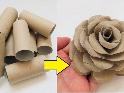 Łatwa Róża z Rolek po Papierze Toaletowym. Rękodzieło z Papierowych Rolek