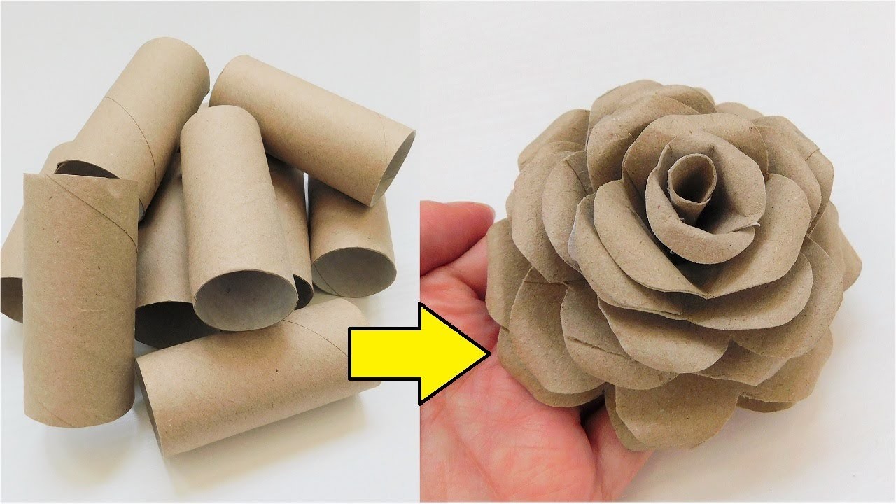Łatwa Róża z Rolek po Papierze Toaletowym. Rękodzieło z Papierowych Rolek