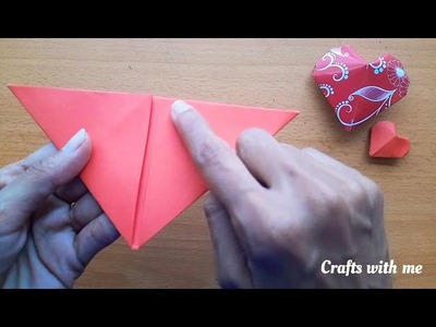 ඔරිගාමි නිර්මාණ.ඔරිගාමි ❤.Origami 3d heart ❤. easy paper heart.easy origami Crafts