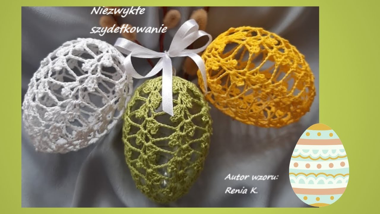 Jajeczka w gałązki 3D-9cm i na akryl- 8cm, szydełko . Author Renia K. Crochet Easter eggs, tutorial