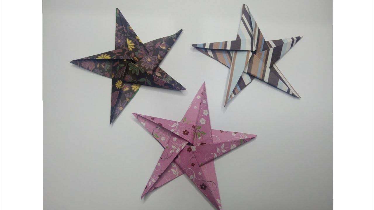 Melipat bintang segi 5. origami bentuk bintang