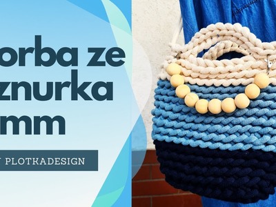 Torebka na szydełku ze sznurka bawełnianego 9mm. Crochet bag pattern, cotton cord 9mm.