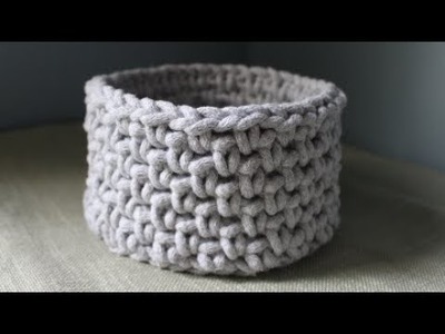 Koszyk na szydełku wzór moss stitch