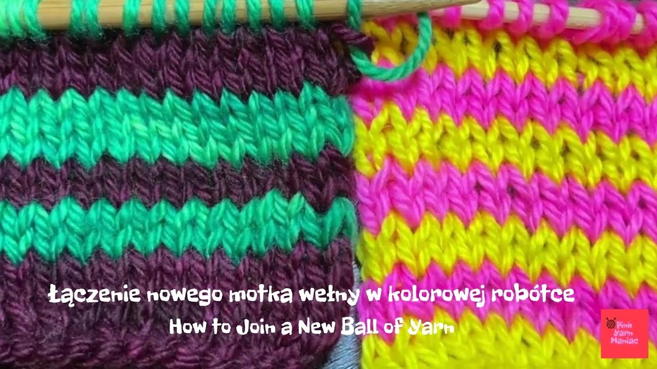 Łączenie motka w robótce kolorowej dzierganej na płasko || How to Join a New Ball of Yarn