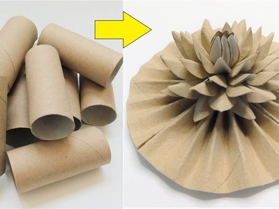 Kwiat Lotosu z Papierowych Rolek. Pomysł na Rękodzieło DIY z Rolek po Papierze Toaletowym