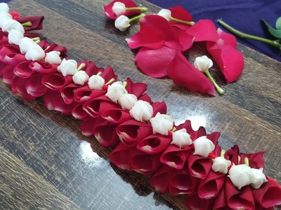 ROSE PETALS & NANDIVARDANAM FLOWERS Garland||Garland||KspPower||Bridal Garland||DIY