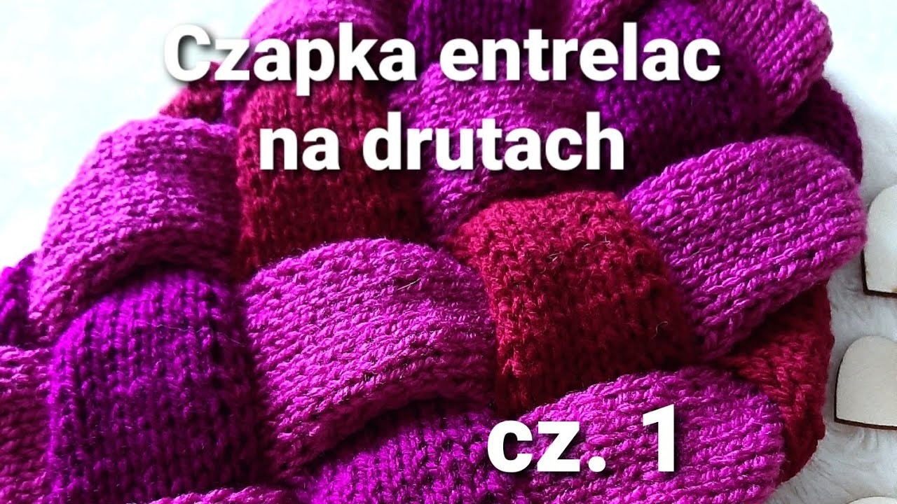 Czapka entrelac na drutach. cz. 1  Druty od początku #entrelac #czapkaentrelac