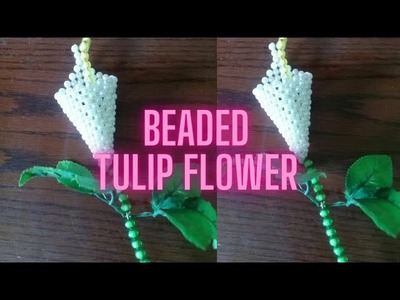 Make a real Tulip with beads????????||Beaded Tulip flower||বাস্তবের মত টিউলিপ ফুল ❀
