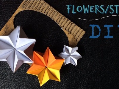 DIY flowers.stars l 3D flowers.stars l origami l origami star.flowers l garland