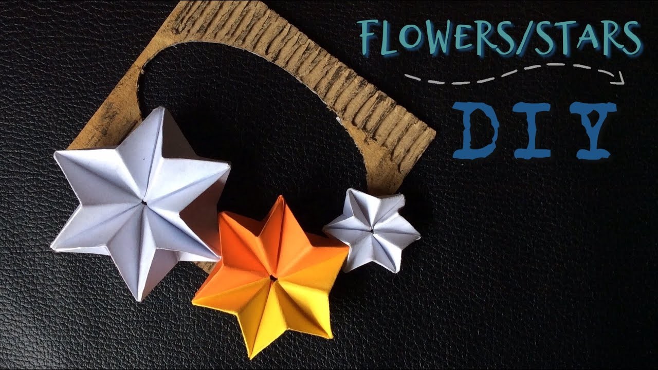 DIY flowers.stars l 3D flowers.stars l origami l origami star.flowers l garland