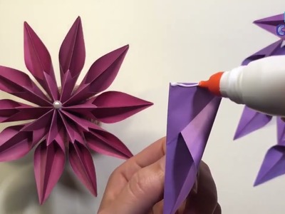 Easy PAPER CRAFT home décor flower ideas   Kids Crafts DIY Origami اوريغامي