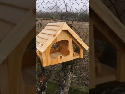 Karmnik dla ptaków DIY zrób sam bird haus vogelhaus woodwork holz gift idea inspiracje bird feeder