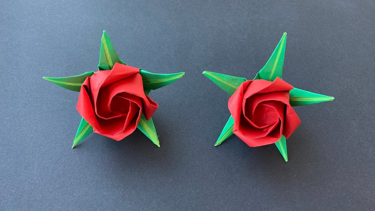 Origami. Origami Rose. Origami Flower