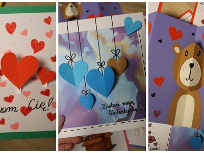 Kartki Walentynkowe DIY | Ręcznie robione walentynki | Valentine's Day cards  tutorial