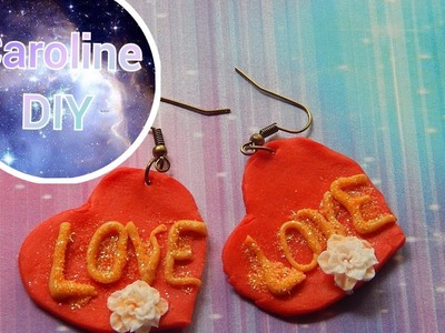 Romantyczne kolczyki serca na walentynki DIY.heart earrings for Valentine's Day made of polymer clay