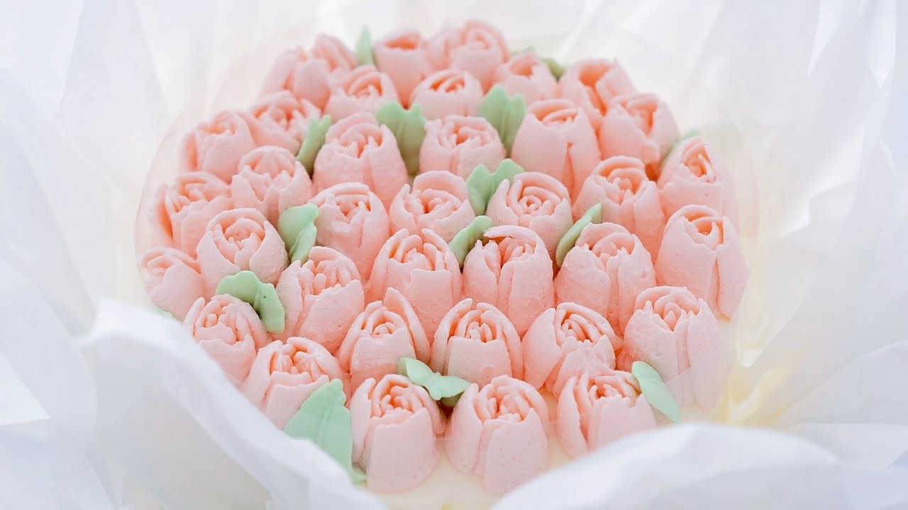 ???????? Saint Valentine's Day Beautiful Flowers Cake｜White Chocolate Cream Cake