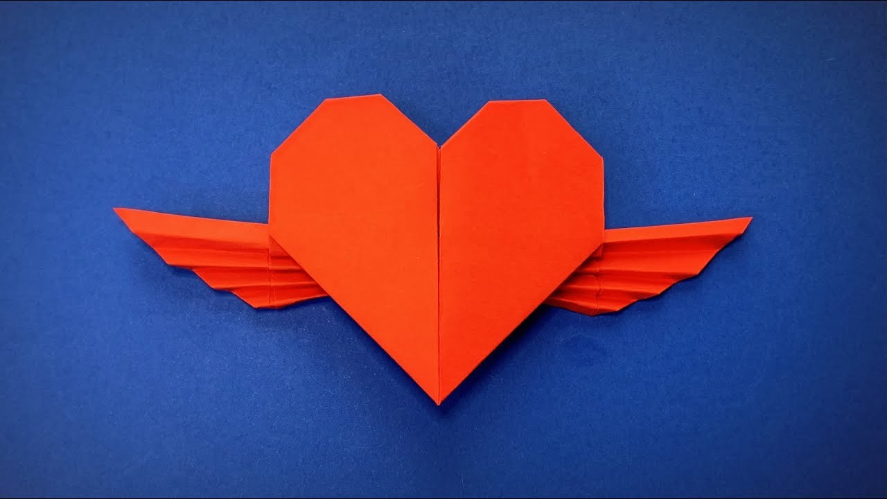 Origami Serce | Jak zrobić papierowe serce ze skrzydłami | Walentynki Origami